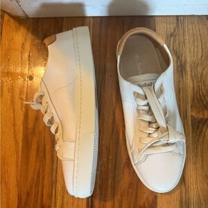 Soludos White Leather Sneakers